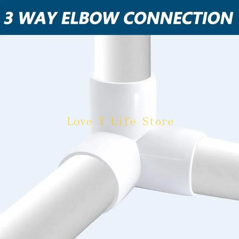 L74C PVC PVC a 3 Raccordi angolo in PVC 2pc per soluzione idraulica fai -da -te
