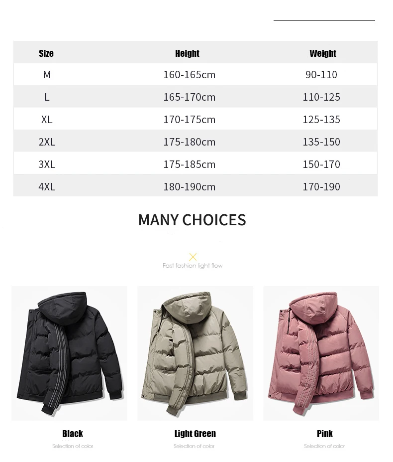 TRAF Men\'s Fashion Brand Hooded Cotton-Padded Korean Casual Coat Autumn And Winter Thickened Warm Cotton-Padded Bread Coat