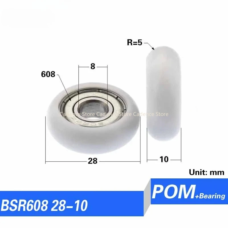 10PCS 608zz 698ZZ bearing coated POM cashbox roller shutter shower glass door wheel INNER DIA. 8MM Round type fiiting bearings