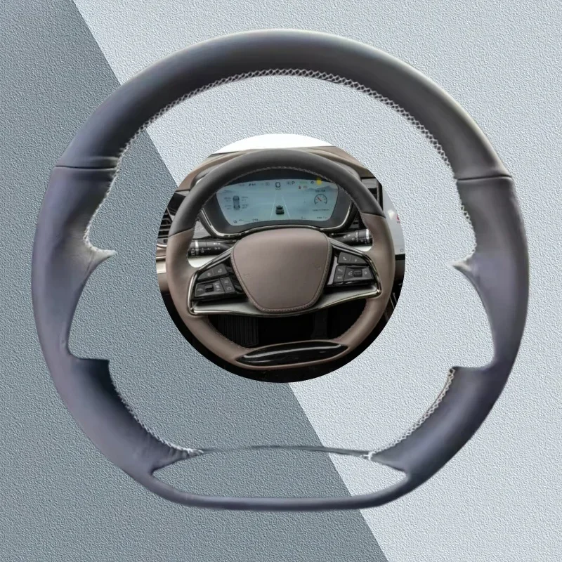 غطاء عجلة قيادة السيارة مخصص لـ BYD Tang EV DMI DMP Han Song Plus E9 من الجلد الاصطناعي ملحقات السيارة الداخلية غير القابلة للانزلاق #1