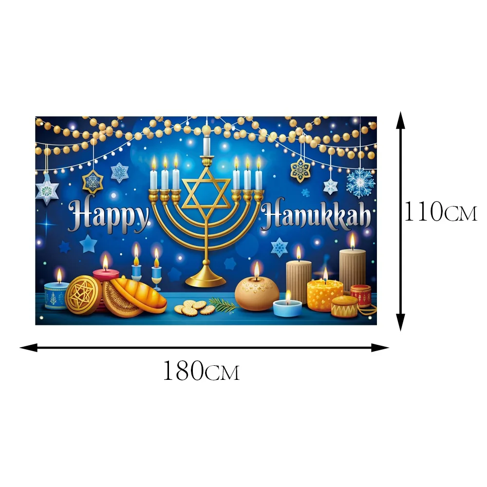 Judaism Happy Hanukkah Backdrop Jewish Jesus Passover Candlestick Party Decor Photographic Background Photography Photo Studio