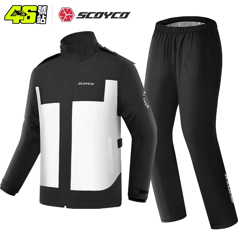 SCOYCO Motorcycle Raincoat Suit Rainstorm Prevention Jacket Pants Motorbike Split Raincoat Men Camping Hiking Fishing Rain Coat
