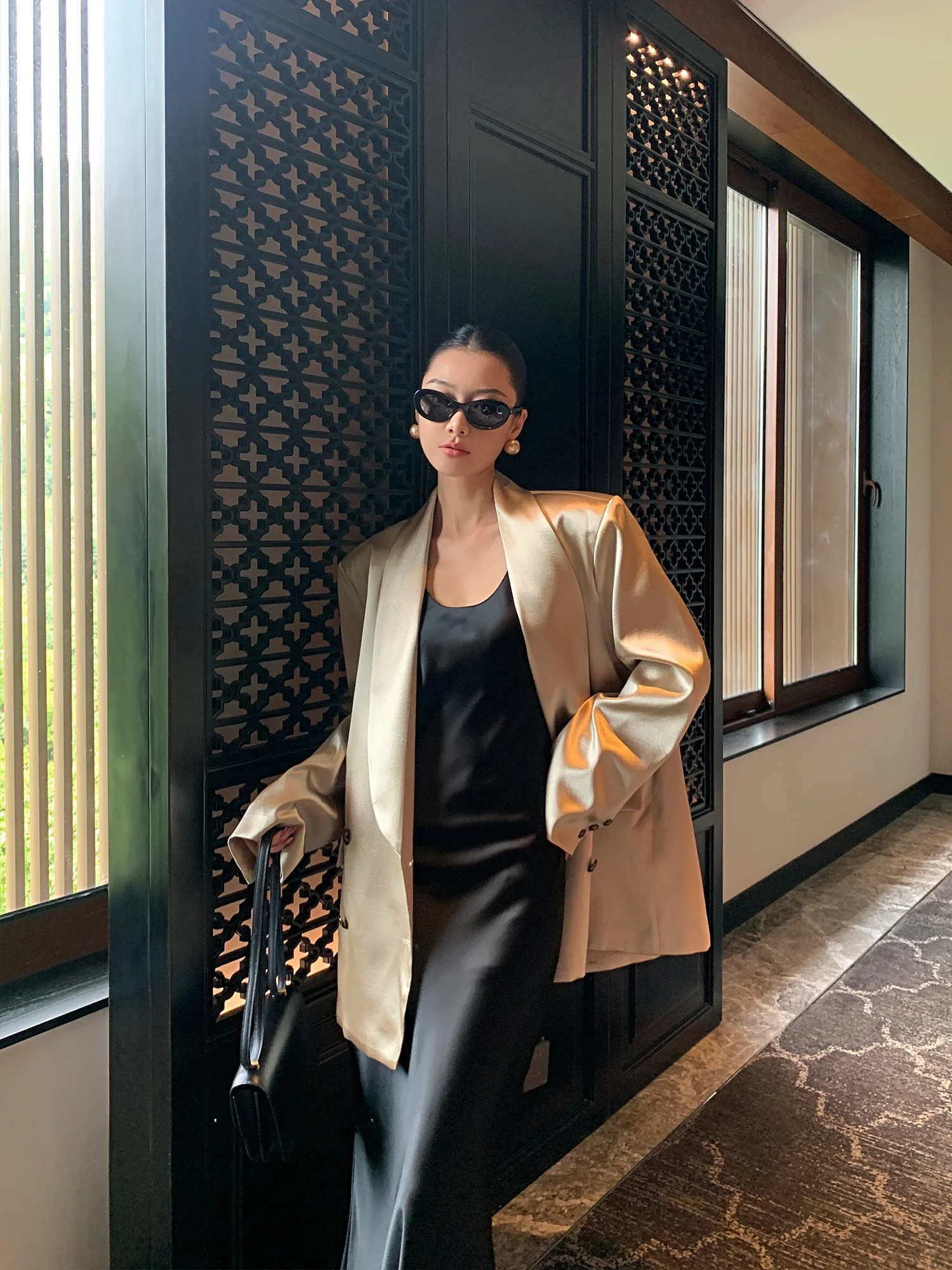 

Пальто DONGNI3 из ацетатного материала свободного кроя, модное, с длинными рукавами, приталенное, с воротником, премиум-класса, верхняя одежда