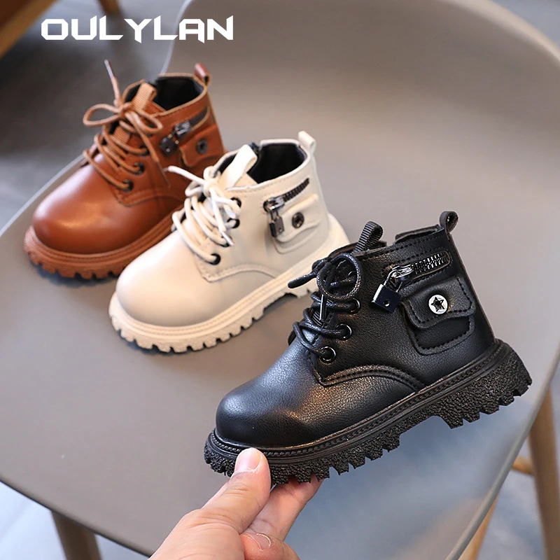 Fashion Children Casual ShoesTide Boots Autumn Winter Warm Boys Girls Snow Boots Little Children  Boots Fashion Soft Size21-30