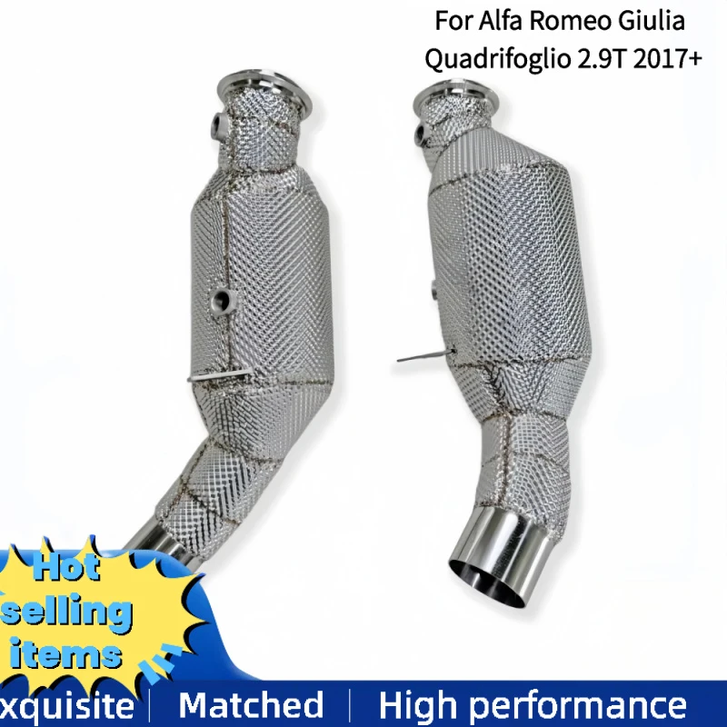 

Sport Downpipe Exhaust for Alfa Romeo Giulia Quadrifoglio 2.9T 2017+ Exhaust Pipes Catalytic Converter with Heat Shield
