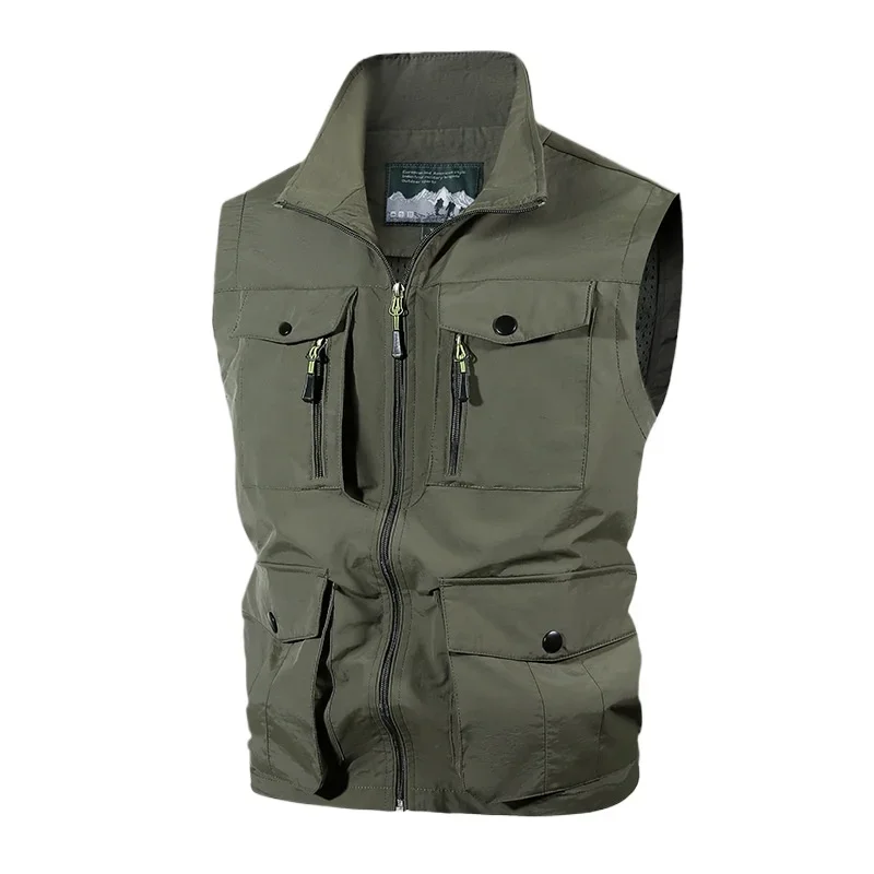 Men Outdoor Multi Pockets Multifunctional Photography Sleeveless Cargo Vest Jacket Mesh Breathable Casual 6XL M619