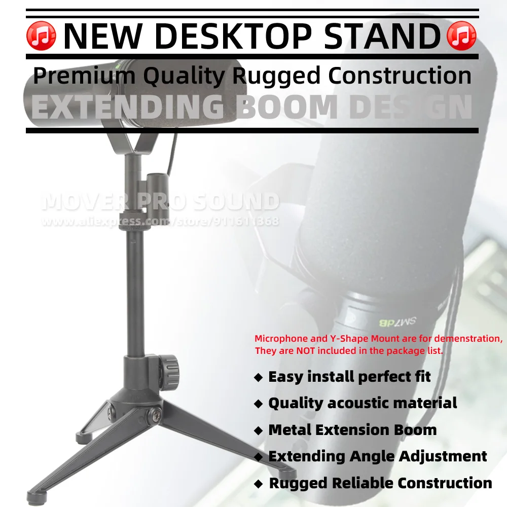 Desktop Super Tripé Mic Stand, suporte de montagem para SHURE SM7dB SM7 dB SM7B B Suporte de mesa, microfone de mesa Boom