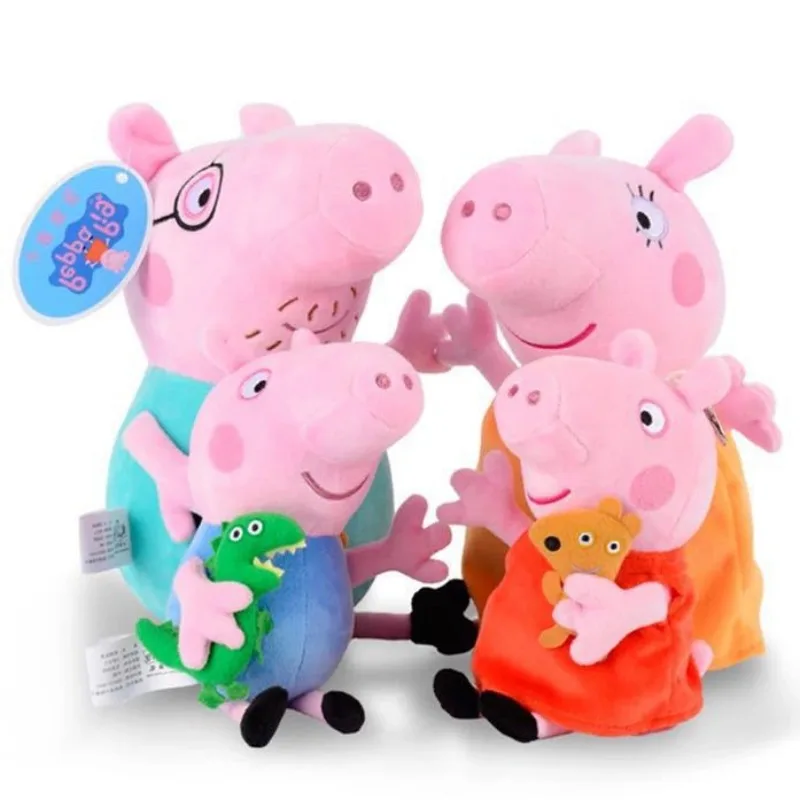 30CM Peppa Pig Plush Toys Stuffed Doll Genuine Pig Mom and Dad Model Children's Toys Cartoon Anime Figure George Kids Gifts