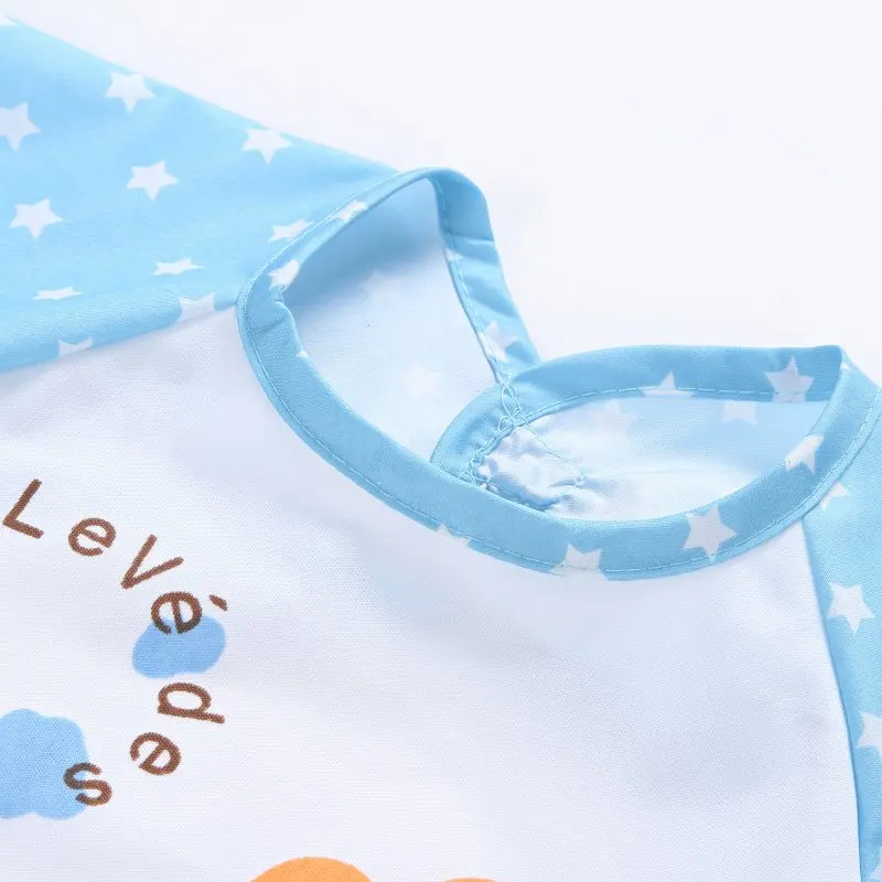 Infant Toddler Waterproof Eating Smock Baby Cartoon Long Sleeve Art Apron Feeding Bib for Boys Girls Soft Baby Bibs Burp Clothes