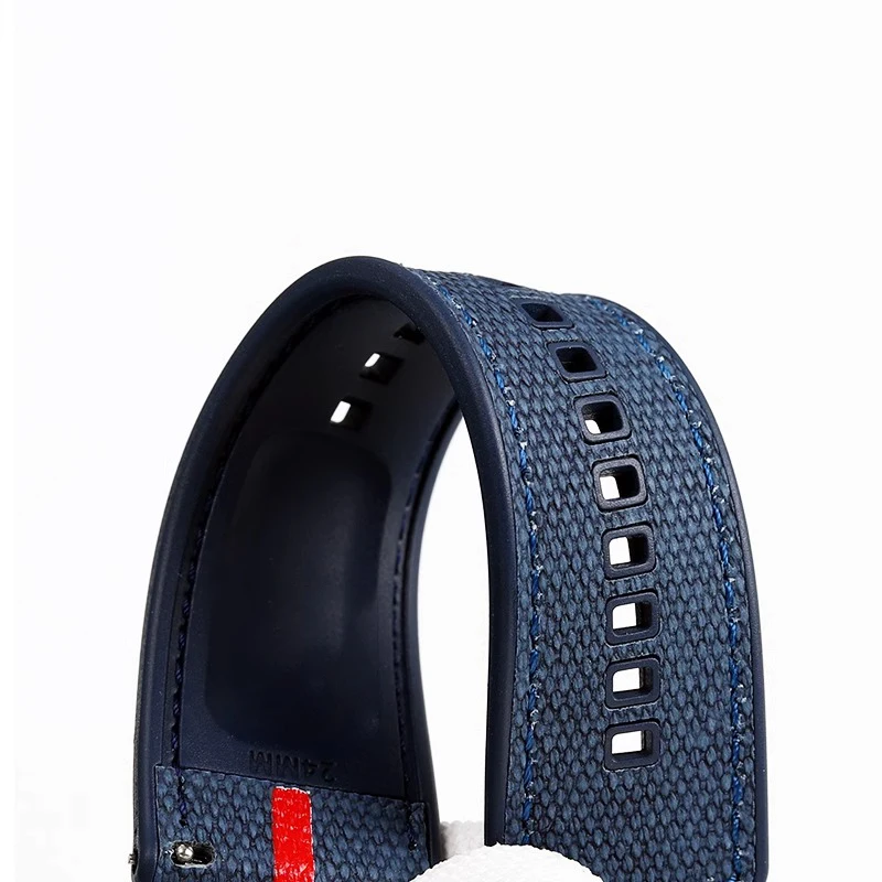 Canvas silicone wristband for Panerai Stealth Series PAM1391/1565/1507/1579 Lumino 1404 series Nylon Rubber Watch Strap