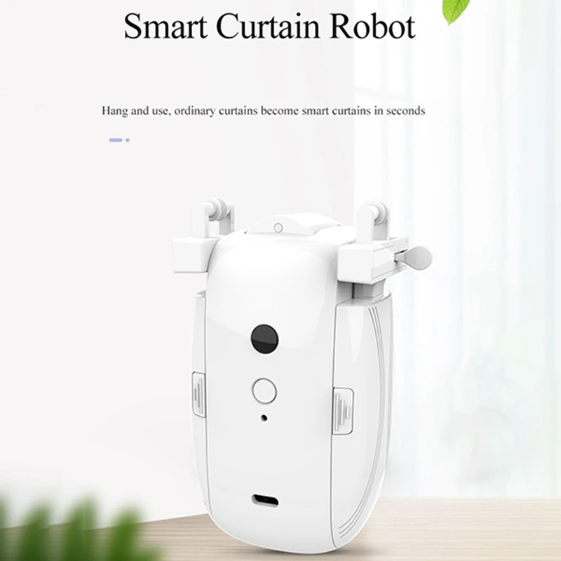 Dual Smart Curtains Robot T/U-Rail Tracks Automatic Curtain Opener Remote Control Curtain Motor