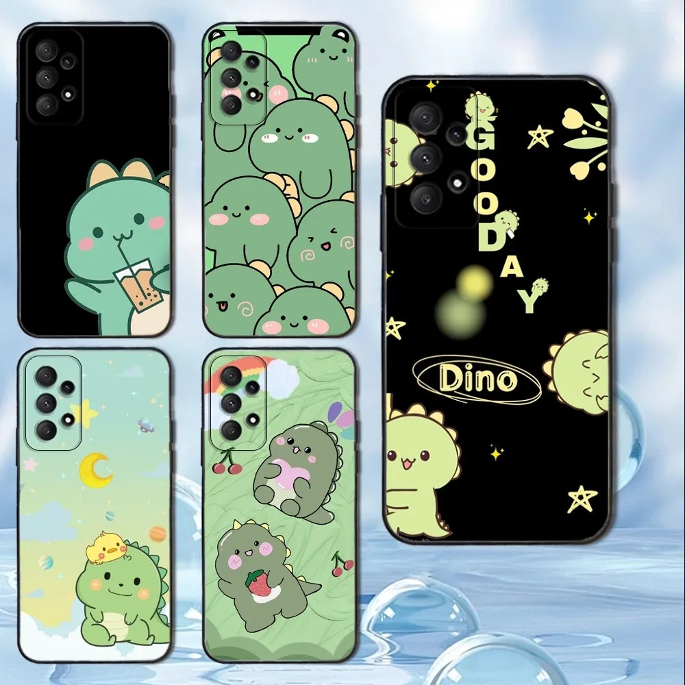

Cute Cartoon Green Dragon Phone Case For Samsung Galaxy A13,A21s,A22,A31,A32,A52,A53,A71,A80, Soft Black Cover