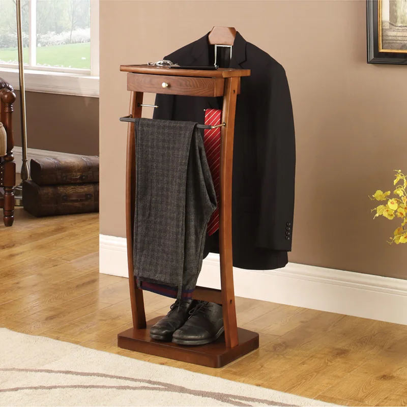 

American coat rack floor-to-ceiling hanger suit rack with storage drawer office hanger removable
