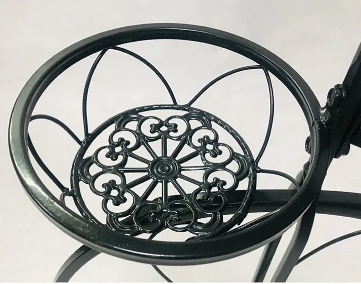 Metal Flower Pot Display Rack Wrought Iron Bicycle Flower Stand