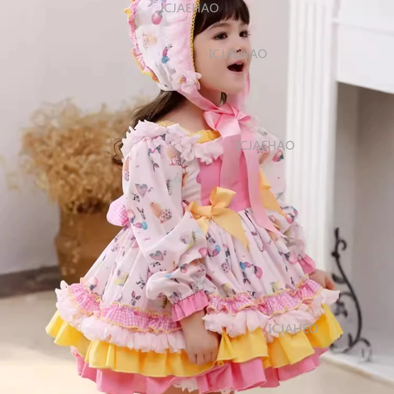 Girl Dresses Lolita  Baby Tutu Gown Childrens Pageant Formal Party Attire Toddler Birthday Celebration Princess Style Outfit