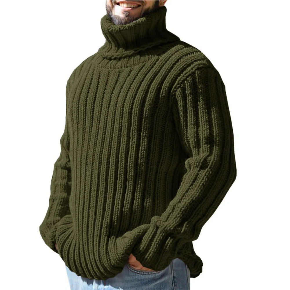 Pull à col roulé à manches longues pour hommes avec ce document solide, haut en tricot, différentes couleurs au choix, améliorez votre style