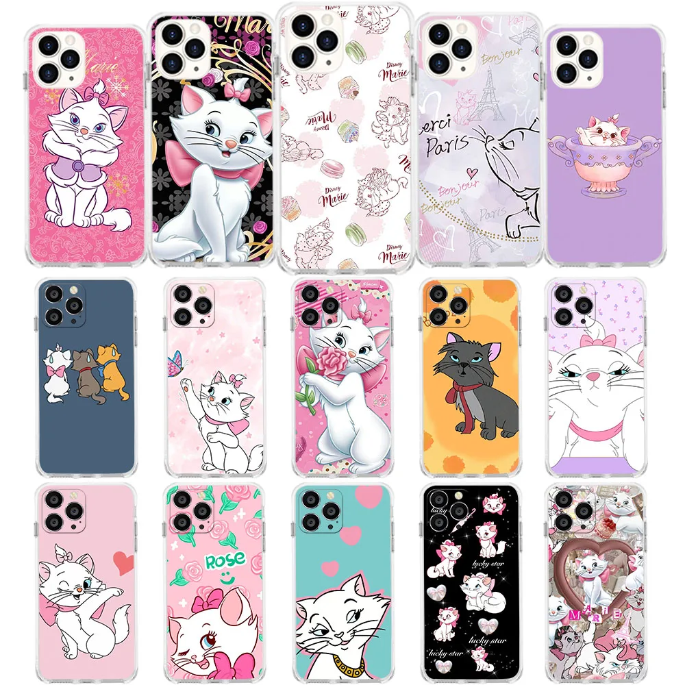 UN-13 Cute Marie Mary cat Soft Case for Moto G5 G5s G6 E5 G7 G8 G9 Plus Play Power