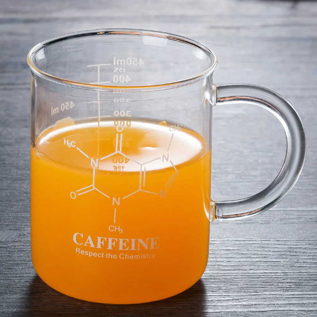 Eco-friendly Graduated Beaker Mug Convenient And Stylish Glass Cup For Professionals Durable 450ml