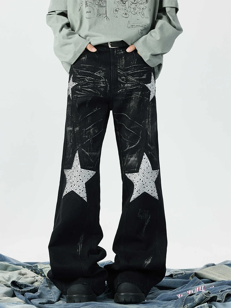 بنطلون جينز نسائي داكن أكاديميا قوطي متوهج من قماش الدنيم الياباني Y2k جينز أمريكي ريترو بيل سفلي هاراجوكو 2000s موضة كورية