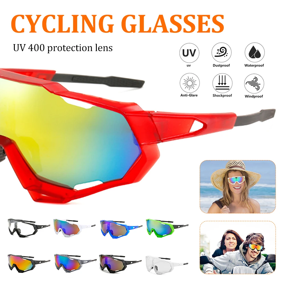 Outdoor Men Women Sports Sunglasses Eyewear Fashionable Cycling Sunglasses Windproof UV Protection Glasses Polarized Lens