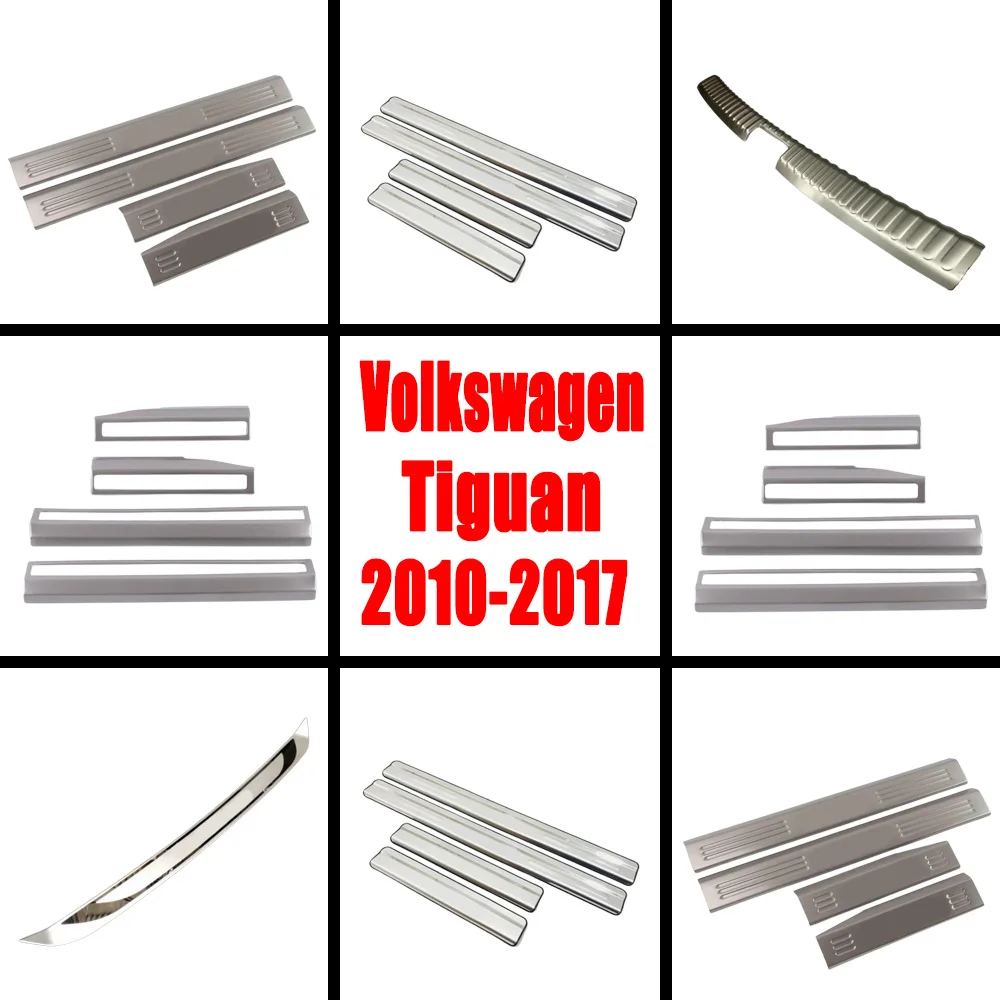 

For Volkswagen VW Tiguan MK1 2010 2011 2012 2013-2016 Door Sill Scuff Plate Rear Bumper Pedal Threshold Strip Trim Trunk