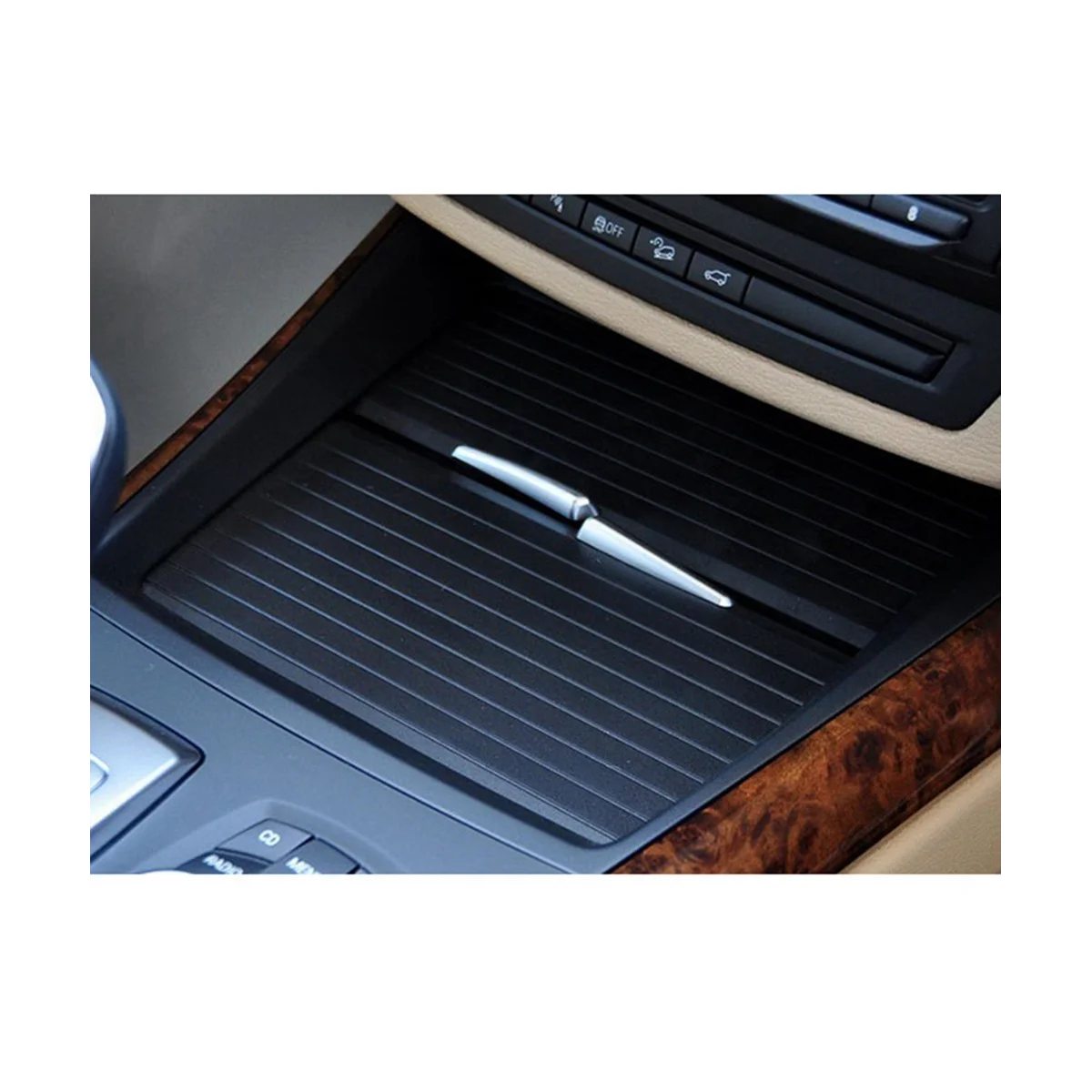 Front Section Center Console Shutter Interior Roller Blind for -BMW X5 X6 E70 E71 E72 Drink Water Cup Holder Cover Trim