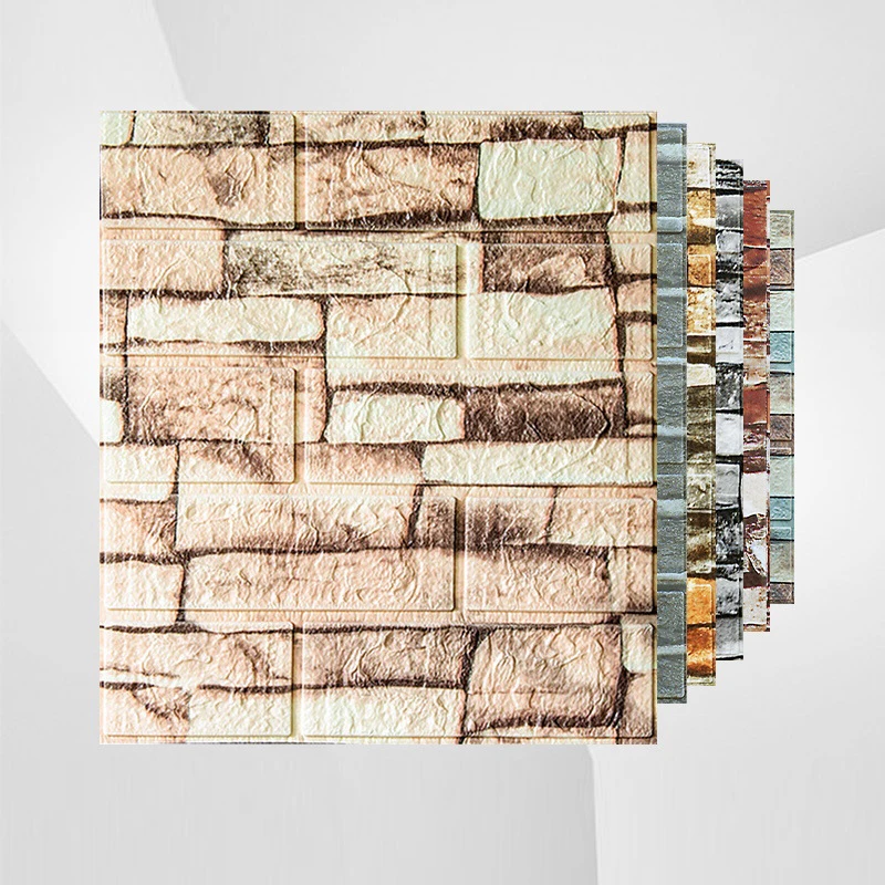 

5PCS Mini Brick Wall Sticker 35x38CM Waterproof Wallpaper Brick Foam Wallpaper Self-Adhesive 3D Three-Dimensional Wall Sticker