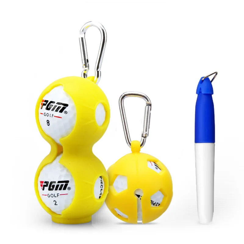 PGM Golf Ball Liner Drawing Device With Bonus Pen Single/Two Balls Option Random Color Portable Practical Golf Outdoor Training