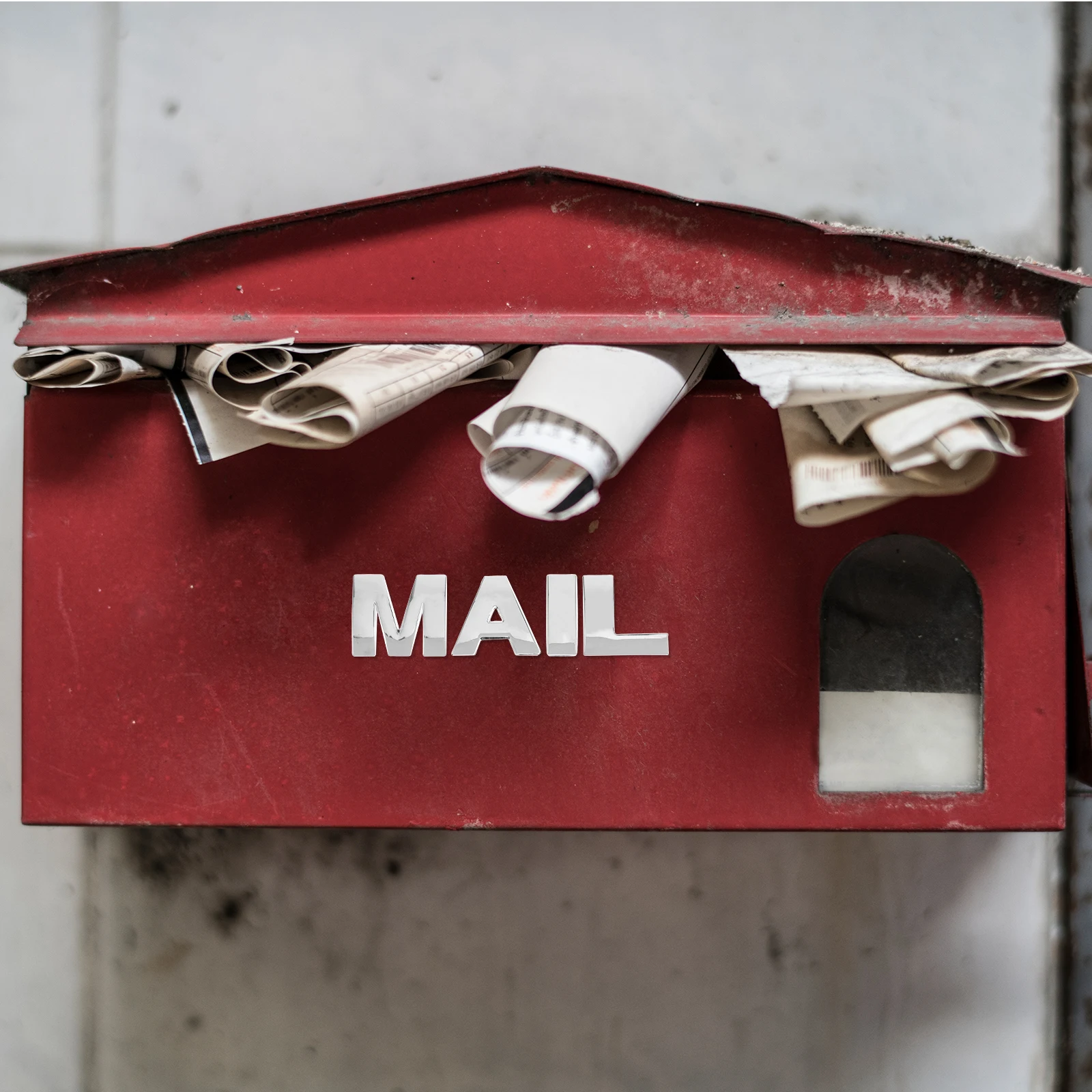 

4Pcs Metal Letter Stickers Mail Design Zinc Alloy 3D Alphabet for Mailbox Weather Resistant Easy Install Decal