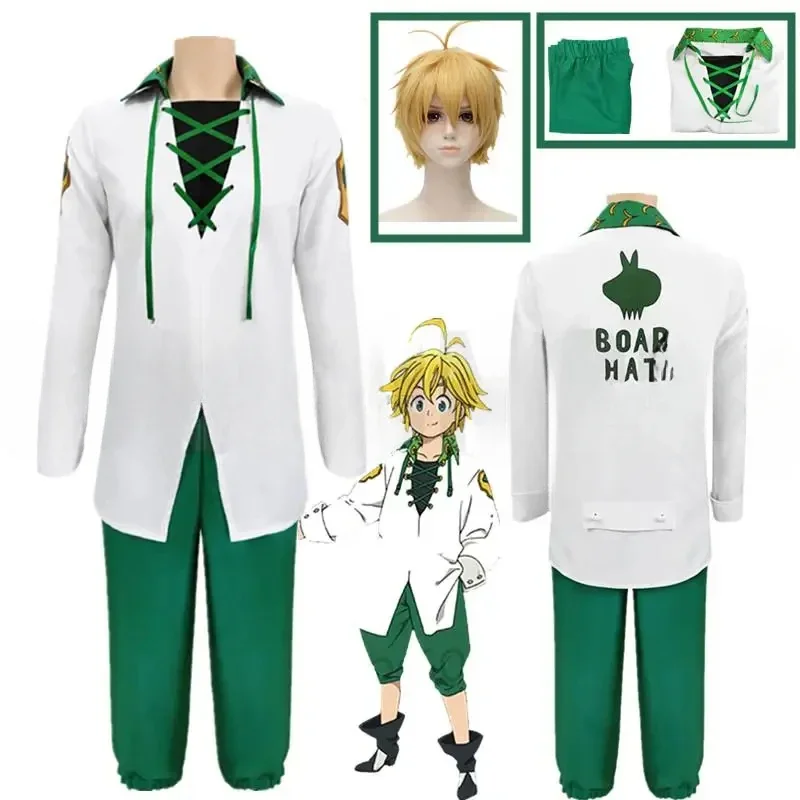 

Anime Seven Deadly Sins Cosplay Meliodas Cosplay Costume wig Dragon's Sin of Wrath Nanatsu no Taizai Imashime no Fukkatsu