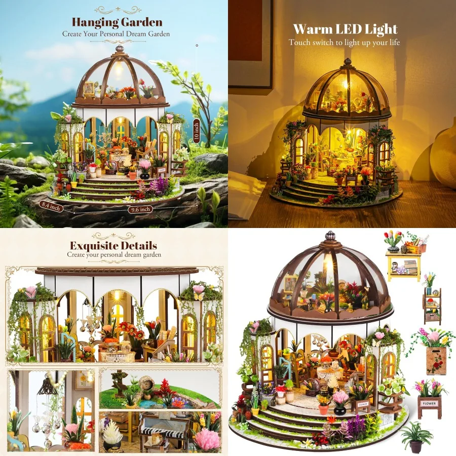 

DIY Book Nook Kit - 3D деревянная головоломка, диорама для книг со светодиодной подсветкой - миниатюрный декор дома для книжной полки - интерактивное дерево