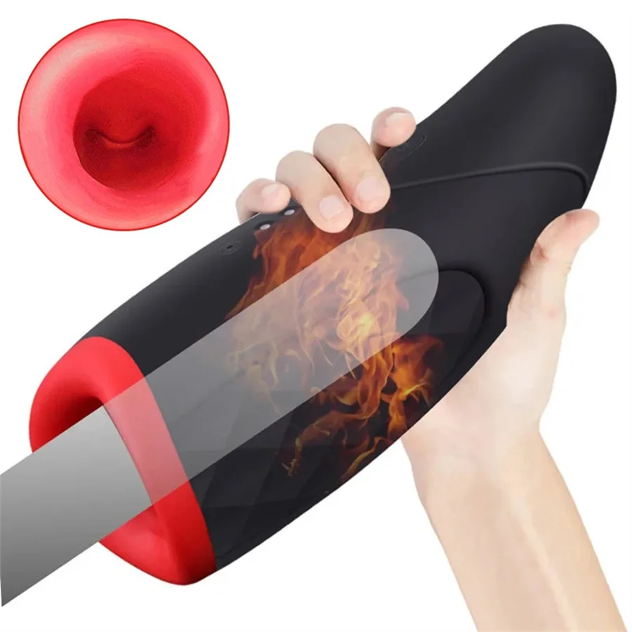 Male Masturbator Automatic Telescopic Piston Vibrator Blowjob Masturbation Cup Penis Delay Trainer Deep Throat Oral Sex Toys