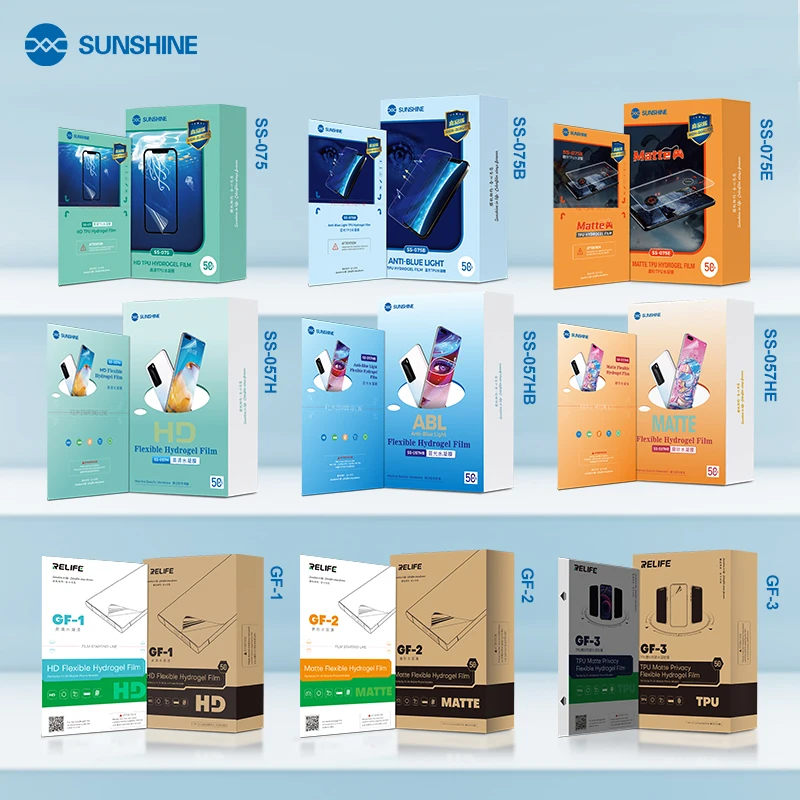 RELIFE GF-1 GF-2 GF-3 SS-057H Seria SS-075 Folia hydrożelowa Ochrona ekranu telefonu komórkowego z czasami cięcia