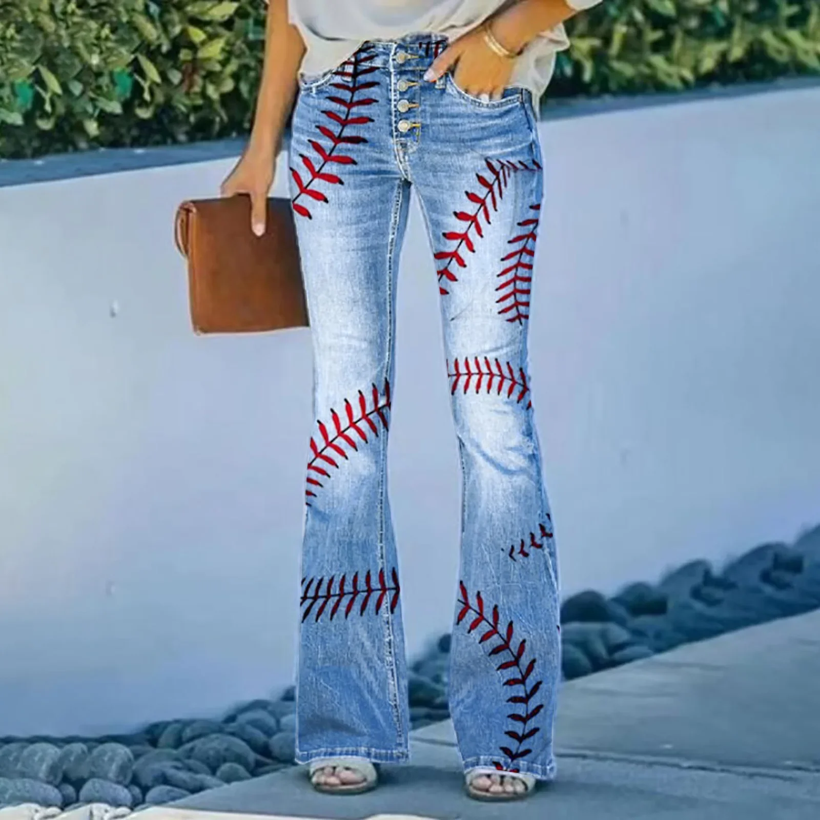 حجم كبير 2022 جديد بناطيل كاجوال المرأة حجم كبير الجينز الأزهار رقيقة نمط البيع السريع على موقع ئي باي السراويل كبيرة الحجم من الصين