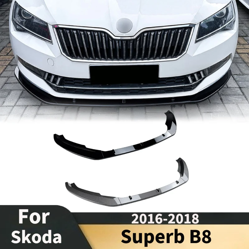 

Front Bumpers Lip for Skoda Superb B8 2016 2017 2018 Car Spoiler Splitter Blade Lower Body Kits Tuning Guard Board Accessories