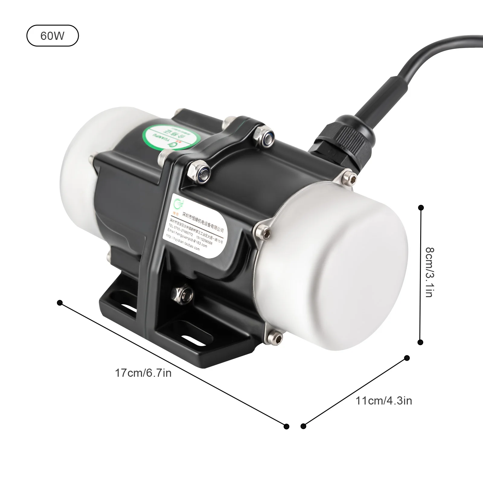 Vibrateur électrique asynaville pour appareils, moteur vibrant, 60W