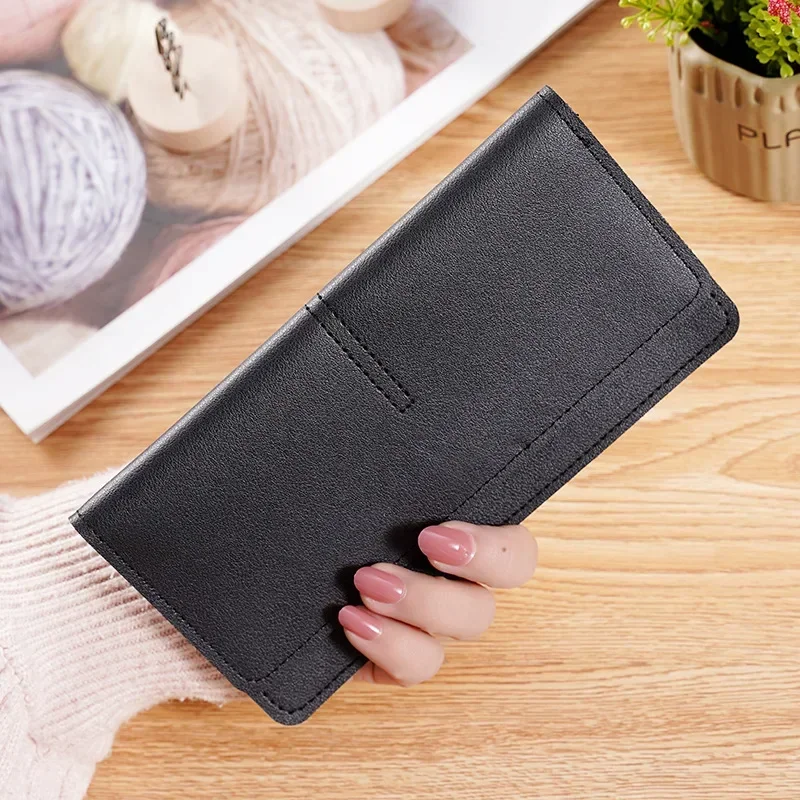 PU Leather Long Women Thin Wallets Large Capacity Female Coin Purses Hasp Clutch ID Credit Multi-Card Holder Money Bag Clip