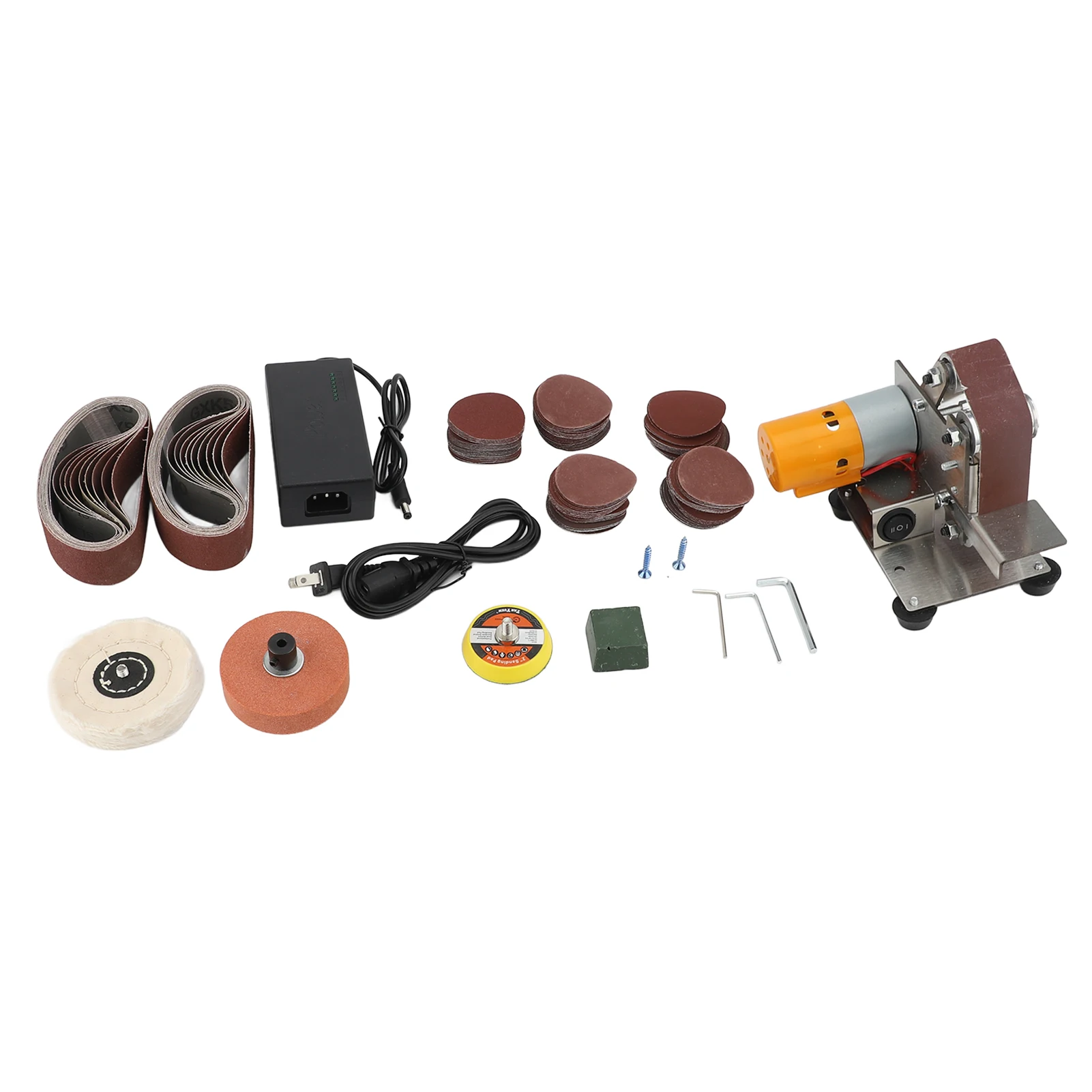 

Mini Belt Sander Double Bearing Adjustable Angle Vertical Belt Sanding Machine for Home Bench Sanding Machine Power Belt Sander