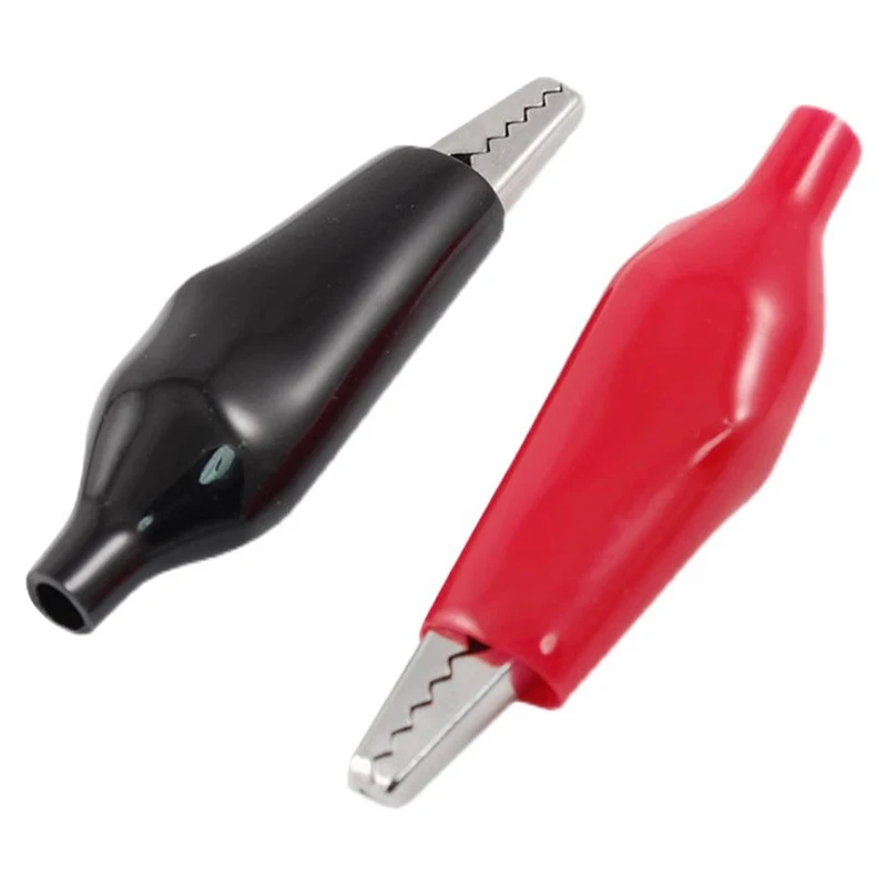 20pcs28MM Metalen Alligator Clip G98 Krokodil Elektrische Clamp Testen Probe Meter Zwart Rood Met Plastic Boot Car Auto Batterij