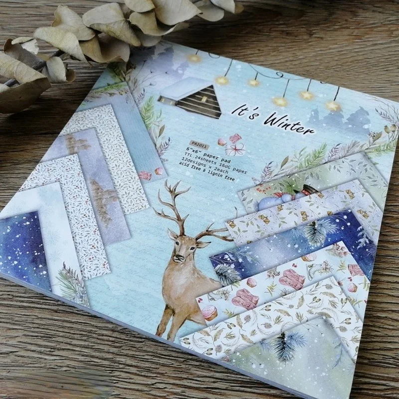 Zimowy bałwan wzorzysty papierowy Scrapbooking ręcznie robiony podkładka w tle nadruk boczny