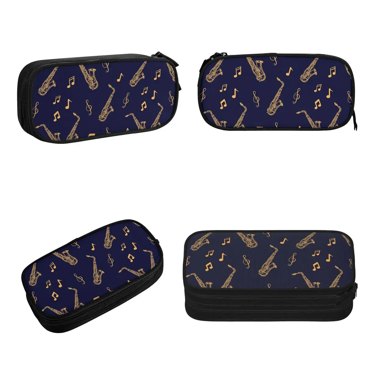 Musical Saxophone Pattern Pencil Cases Large Capacity Pen Bags Pen Box Pencil Pouch For Boys Girls Students Stationery School