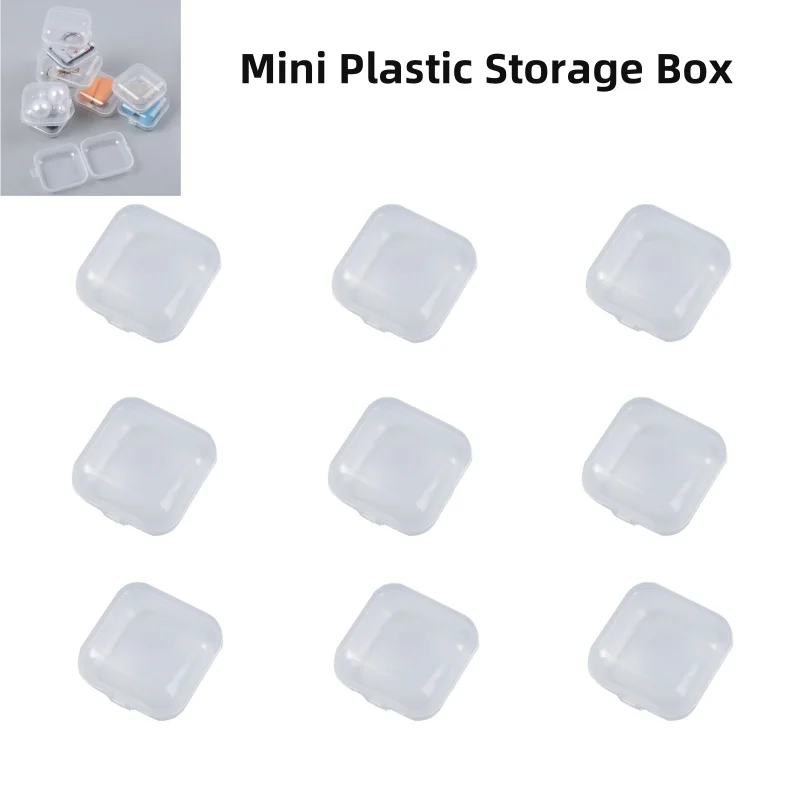 Square Plastic Storage Box Transparent Jewelry Beads Container Small Items Sundries Organizer Packing Case Fishing Accessories