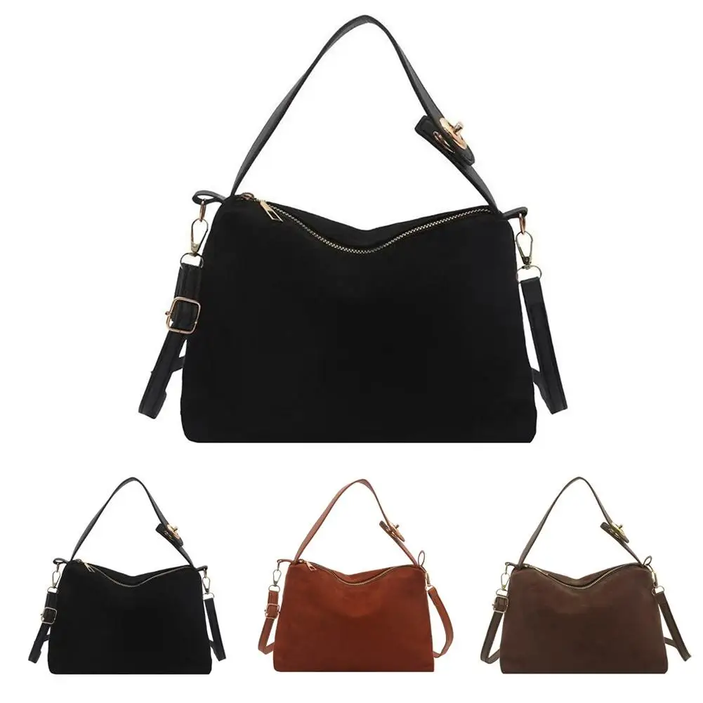 Vintage-Umhängetasche, große Kapazität, Tragetasche aus mattiertem Leder, lässige Crossbody-Pendlerhandtasche für Damen – Detail 27