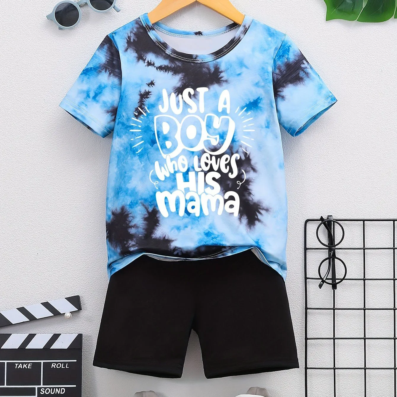 2024 Kids Clothes Suit for Boy Girl Short Sleeve Children\'s Sets Tie-Dye 3D Letter Print Kids Summer Clothes Children\'s Clothing