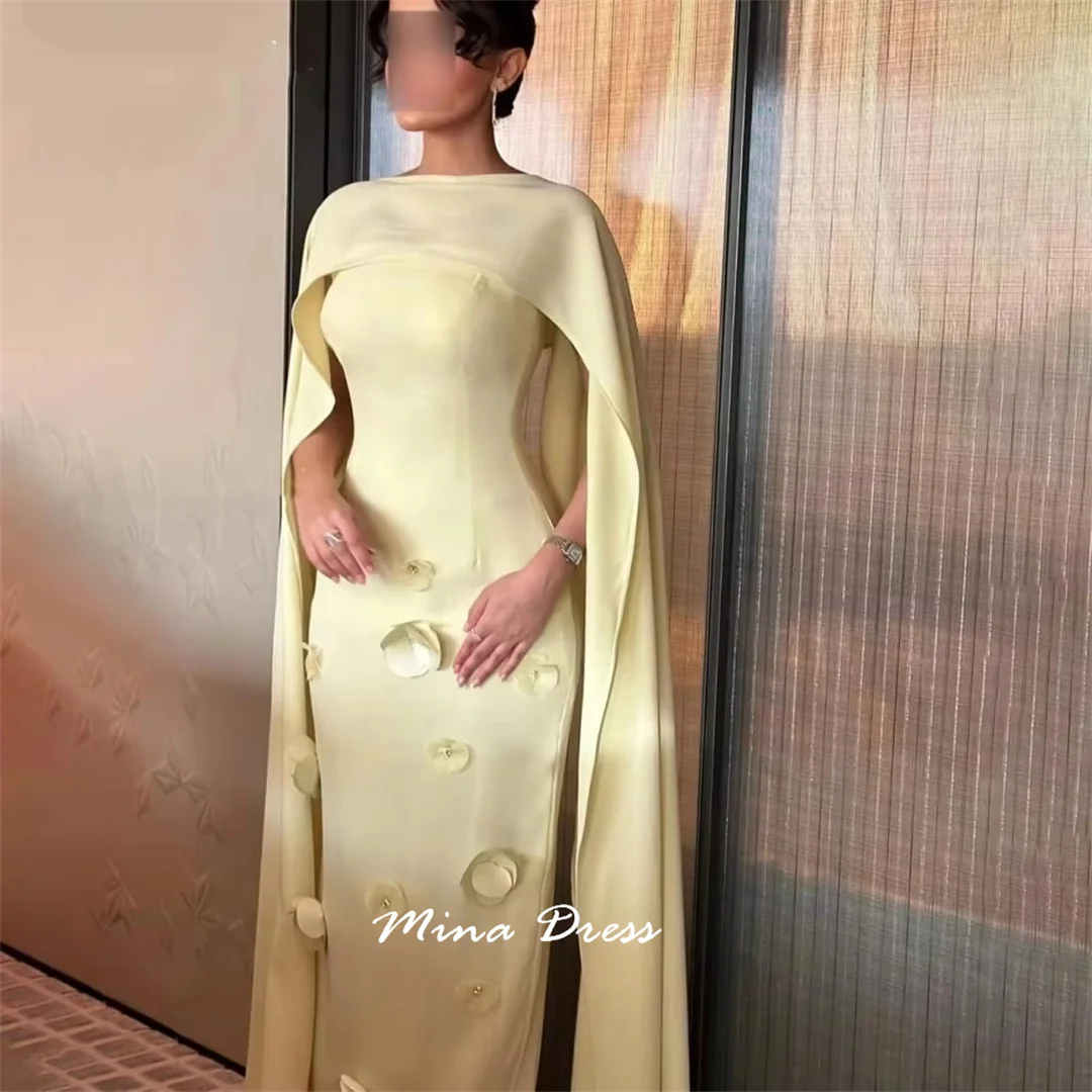 ミナカスタマイズ3Dフラワーラグジュアリーレディースイブニングドレス、エレガントなパーティードレス、女性用フォーマルドレス、ガラドレス