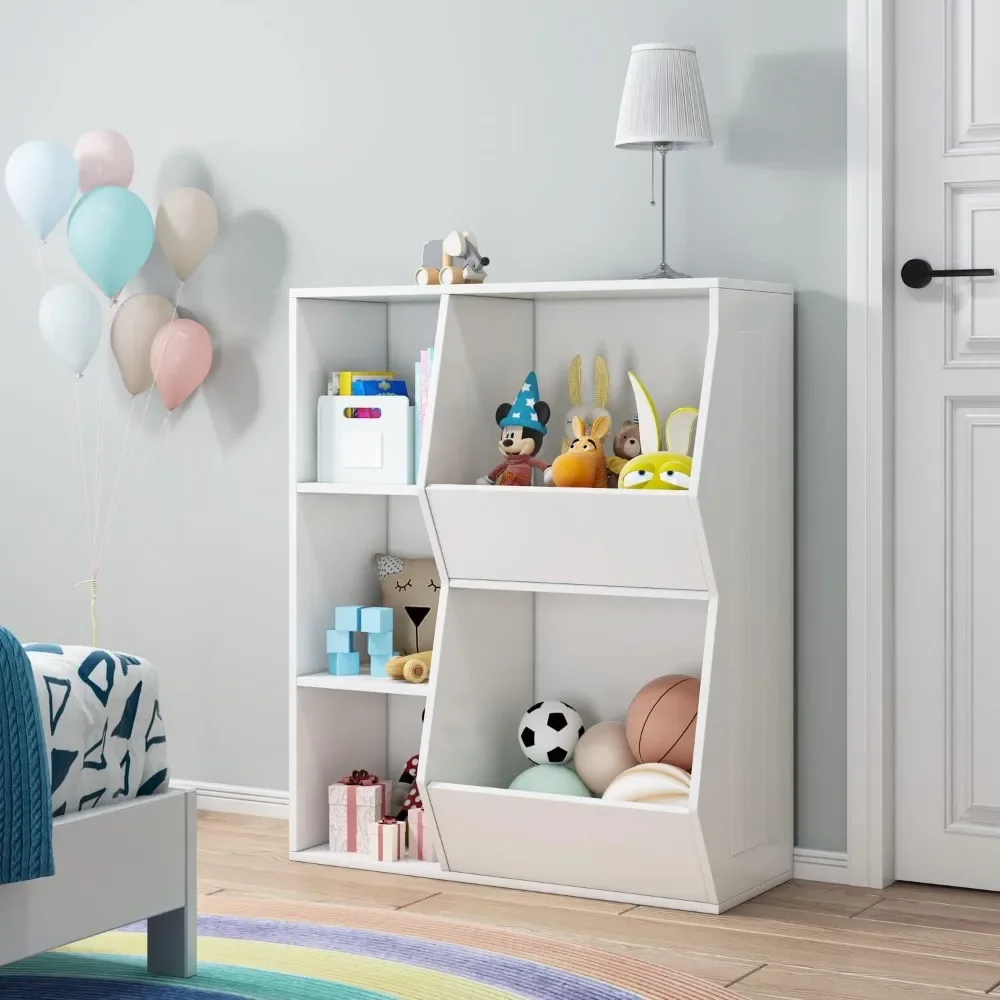 Toy Storage Organizers, Kids Bookcase and Bookshelf, Storage Display Cabinet for Girls & Boys Playroom, Nursery,Classroom,Office