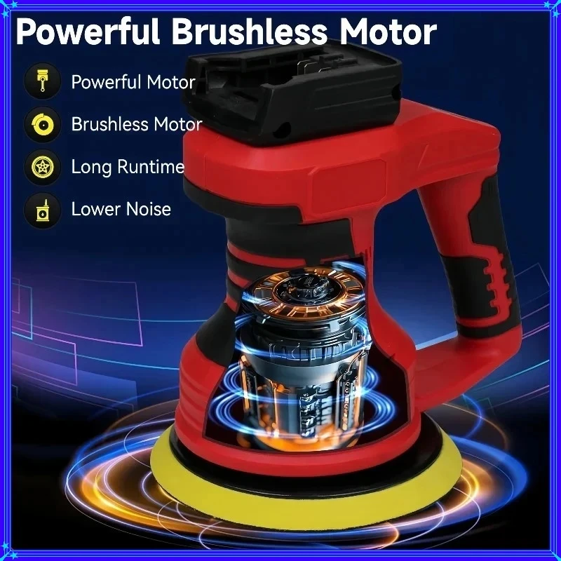 Electric Cordless Car Polisher 8 Gears Polishing Machine Waxing Sanding Sealing Power Tools  For 18V For Milwaukee Battery view 5