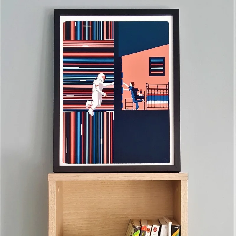 بين النجوم كنت شبحك فيلم تحية المشارك خمر الفضاء فيلم قماش اللوحة العصرية جدار الفن لغرفة المعيشة ديكور المنزل #5