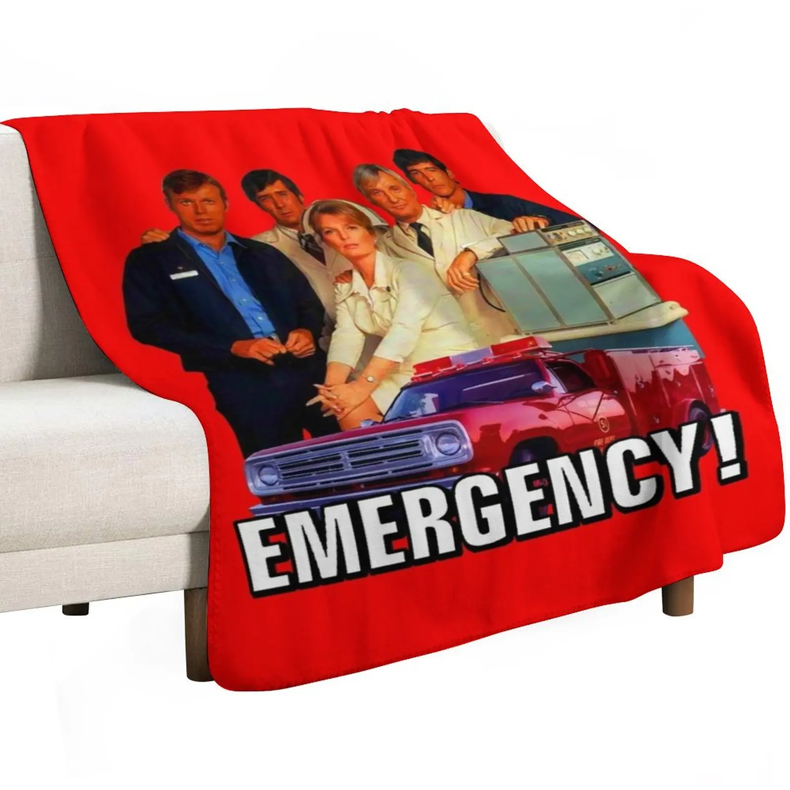 Retro Vintage 70s EMERGENCY! Cast Tribute Throw Blanket For Decorative Sofa Retros Furry Picnic Single Decorative Beds Blankets
