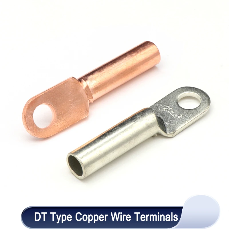 

Wire Crimp Connector Car Auto Copper Terminal Block DT-10/16/25/35/50 Battery Cable Crimp Terminals Soldered Copper Crimp Lugs